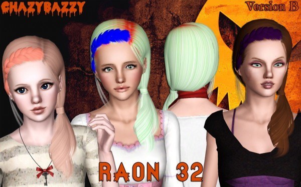 Raon 32 hairstyle retextured by Chazy Bazzy for Sims 3