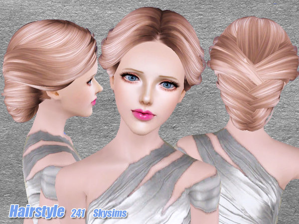 Romantic bun hairstyle 241 by Skysims by The Sims Resource for Sims 3
