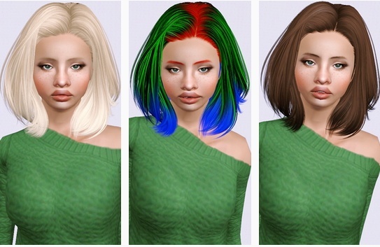 Skysims 242 hairstyle retextured by Beaverhausen for Sims 3