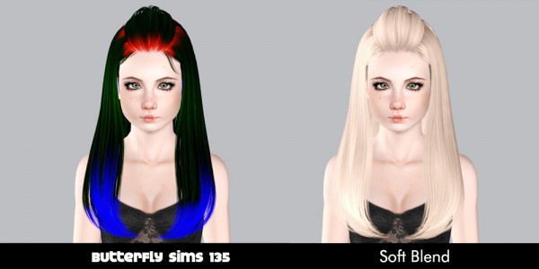 Butterflysims 135 hairstyle retextured by Plumb Bombs for Sims 3