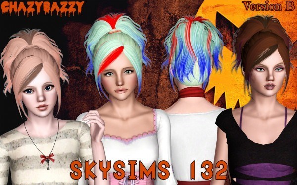 Skysims 132 hairstyle retextured by Chazy Bazzy for Sims 3