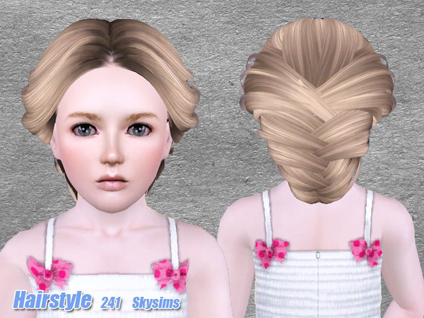 Romantic bun hairstyle 241 by Skysims by The Sims Resource for Sims 3