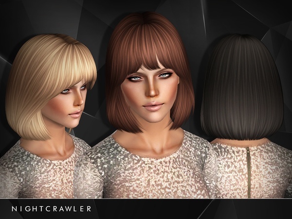 Straight bob with bangs hairstyle 27 by Nightcrawler by The Sims Resource for Sims 3