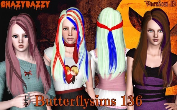 Butterflysims 136 hairstyle retextured by Chazy Bazzy for Sims 3