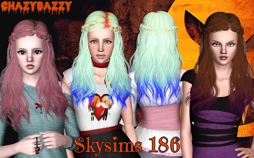 Skysimss 186 hairstyle retextured by Chazy Bazzy for Sims 3