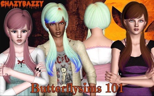 Butterflysims 101 hairstyle retextured by Chazy Bazzy for Sims 3