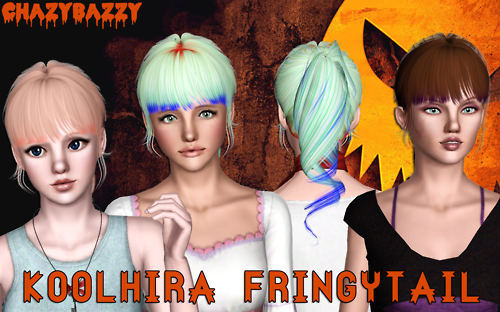 Koolhira Fringytail hairstyle retextured by Chazy Bazzy for Sims 3