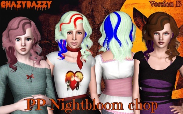 Newsea`s J078 Nightbloom hairstyle retextured by Chazy Bazzy for Sims 3