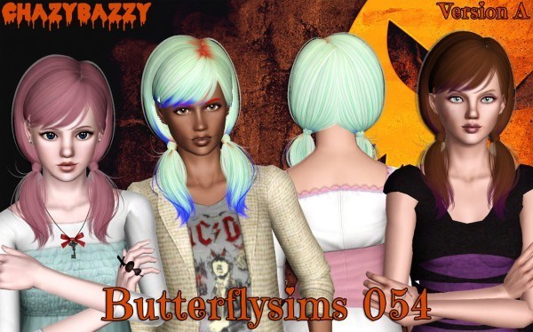 Butterflysims 054 hairstyle retextured by Chazy Bazzy for Sims 3