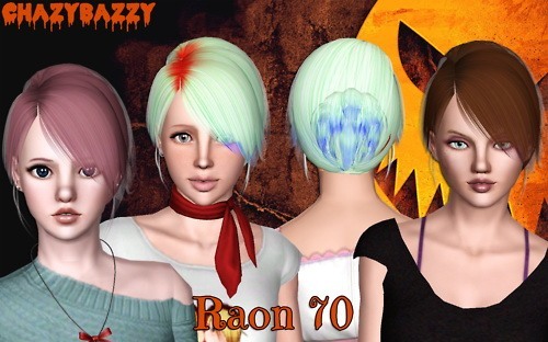 Raon 70 hairstyle retextured by Chazy Bazzy for Sims 3