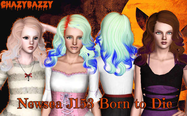 Newsea`s J153 Born to die hairstyle retextured by Chazy Bazzy for Sims 3
