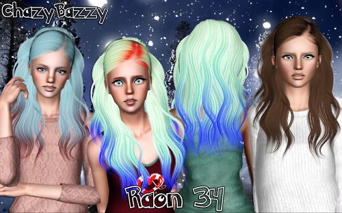 Raon`s 34 hairstyle retextured by Chazy Bazzy for Sims 3