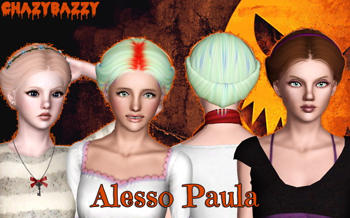 Alesso`s Paula hairstyle retextured by Chazy Bazzy for Sims 3