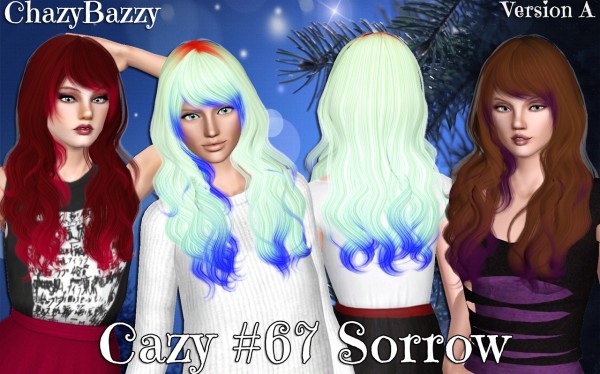 Cazy`s 67 Sorrow hairstyle by Chazy Bazzy for Sims 3