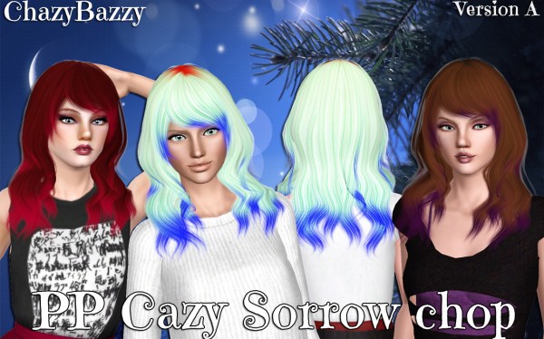 Cazy`s 67 Sorrow hairstyle by Chazy Bazzy for Sims 3