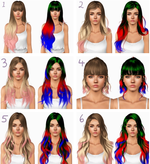 Newsea`s hairstyles retextured by Plumbombshell for Sims 3