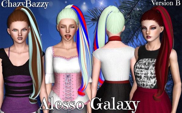 Alesso`s Galaxy hairstyle retextured by Chazy Bazzy for Sims 3