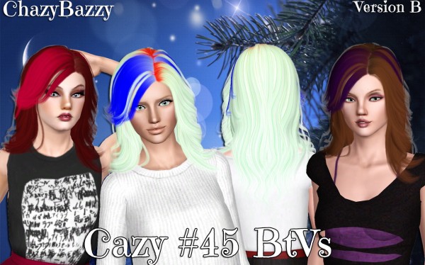 Cazy`s 45 BtVs hairstyle retextured by Chazy Bazzy for Sims 3