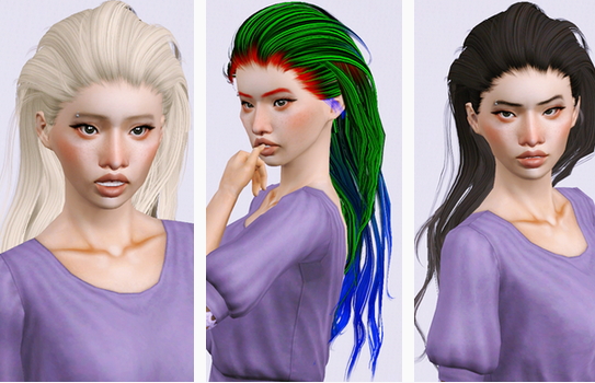 Delta’s Edit of Newsea`s Paradise hairstyle retextured by Beaverhausen for Sims 3