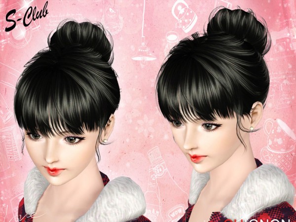 Bun hairstyle n3 f by S Club by The Sims Resource for Sims 3