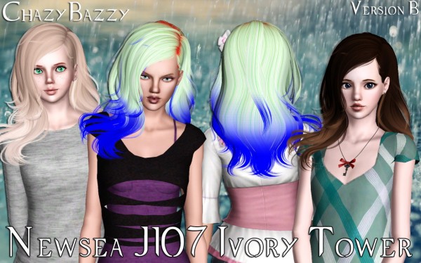 Newsea`s J107 Ivory Tower and Ivory Tower hairstyles retextured by Chazy Bazzy for Sims 3