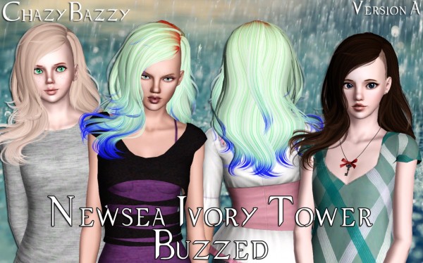 Newsea`s J107 Ivory Tower and Ivory Tower hairstyles retextured by Chazy Bazzy for Sims 3