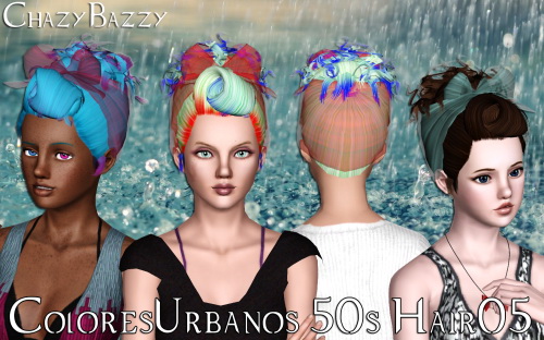 ColoresUrbanos 50s Hairstyle 05 retextured by Chazy Bazzy for Sims 3