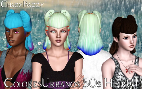 Colores Urbanos 50s Hair 01 retextured by Chazy Bazzy for Sims 3