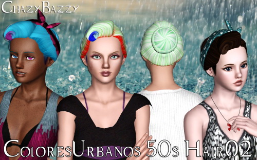 ColoresUrbanos 50s Hairstyle 02 retextured by Chazy Bazzy for Sims 3