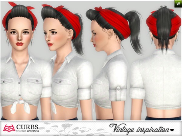 My everyday Pinup Hairstyle with bandana by Colores Urbanos by The Sims Resource for Sims 3