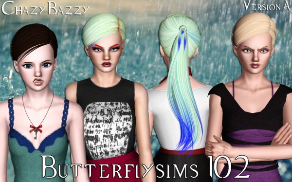 Butterflysims 102 hairstyle retextured by Chazy Bazzy for Sims 3