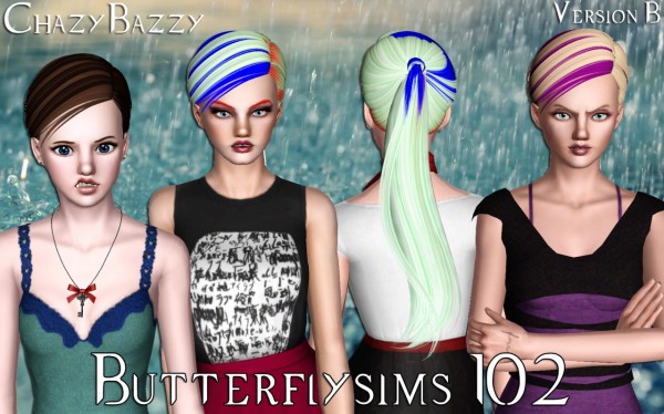 Butterflysims 102 hairstyle retextured by Chazy Bazzy for Sims 3