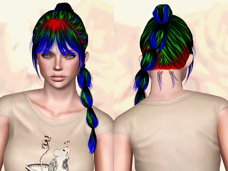 Newsea Carrousel hairstyle Retextured by Chantel Sims Sims 3 Hairs