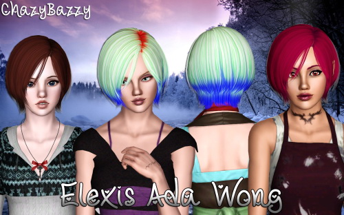 Elexis Ada Wong hairstyle retextured by Chazy Bazzy for Sims 3