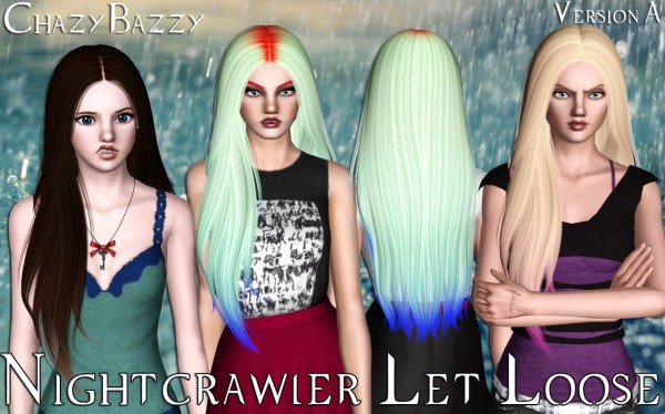 Nightcrawler`s Let Loose hairstyle retextured by Chazy Bazzy for Sims 3