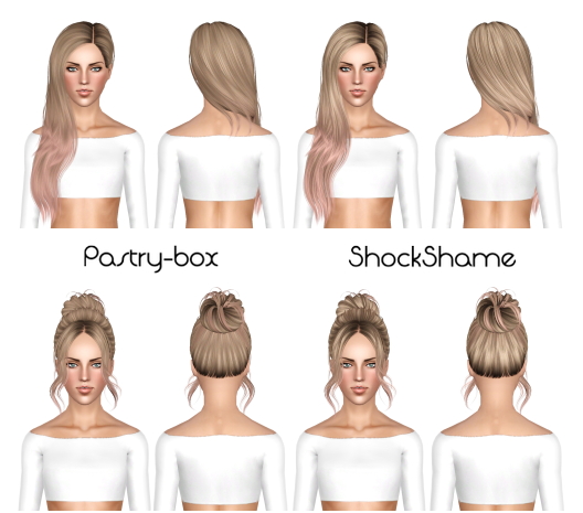 Ade Darma Avril and Skysims 166 hairstyles retextured by July Kapo for Sims 3