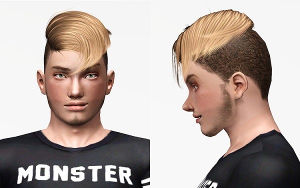 Stealthic Obscura hairstyle retextured by Chantel Sims for Sims 3