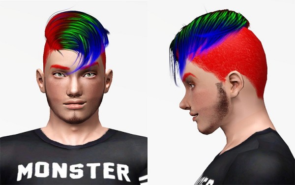 Stealthic Obscura hairstyle retextured by Chantel Sims for Sims 3