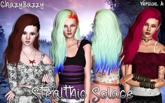 Stealthic Solace Hairstyle Retextured by Chazy Bazzy - Sims 3 Hairs