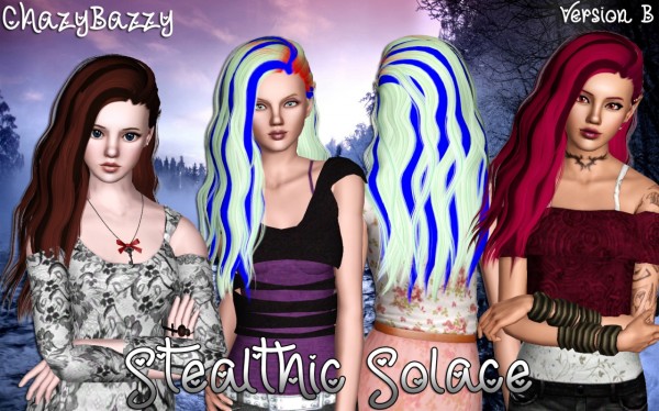 Stealthic Solace Hairstyle Retextured by Chazy Bazzy for Sims 3