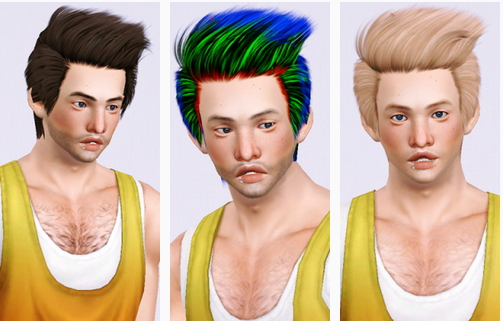 Skysims 256 hairstyle retextured by Beaverhausen for Sims 3