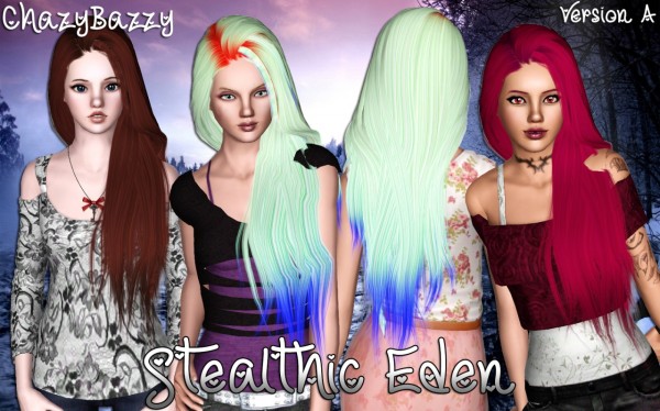 Stealthic Eden hairstyle retextured by Chazy Bazzy for Sims 3