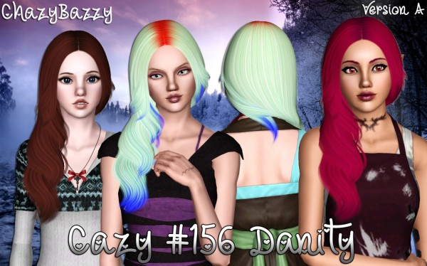 Cazy 156 Danity hairstyle retextured by Chazy Bazzy for Sims 3