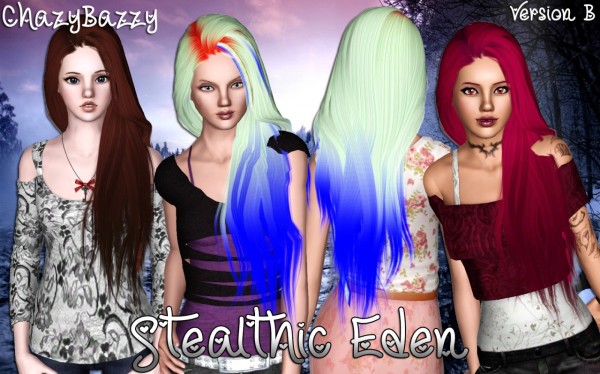 Stealthic Eden hairstyle retextured by Chazy Bazzy for Sims 3