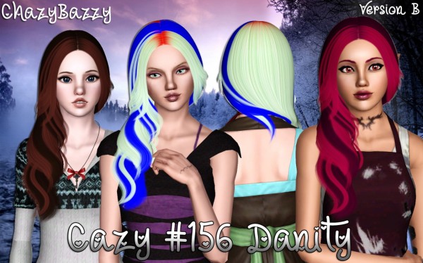 Cazy 156 Danity hairstyle retextured by Chazy Bazzy for Sims 3
