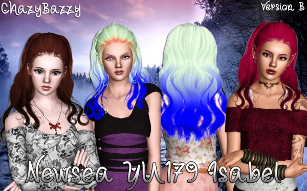 Newsea`s YU179 Isabel hairstyle retextured by Chazy Bazzy for Sims 3