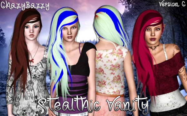 Stealthic Vanity hairstyle retextured by Chazy Bazzy for Sims 3