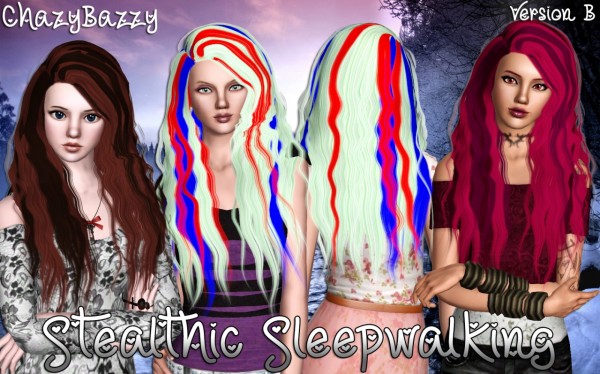 Stealthic Sleepwalking hairstyle retextured by Chazy Bazzy for Sims 3