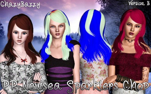 Newsea`s Sparklers Chop hairstyle retextured by Chazy Bazzy for Sims 3