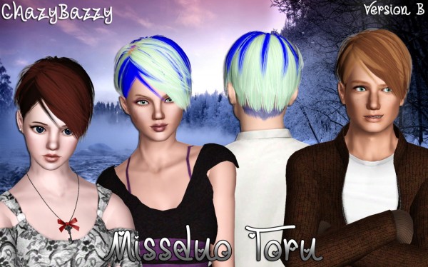 Missduo Toru hairstyle retextured by Chazy Bazzy for Sims 3